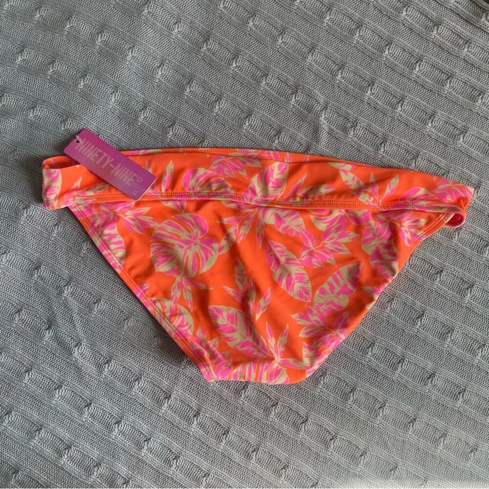 Ninety-Nine Girls Juniors Tropicalia Banded Hipster Swim Bottom Sz XL